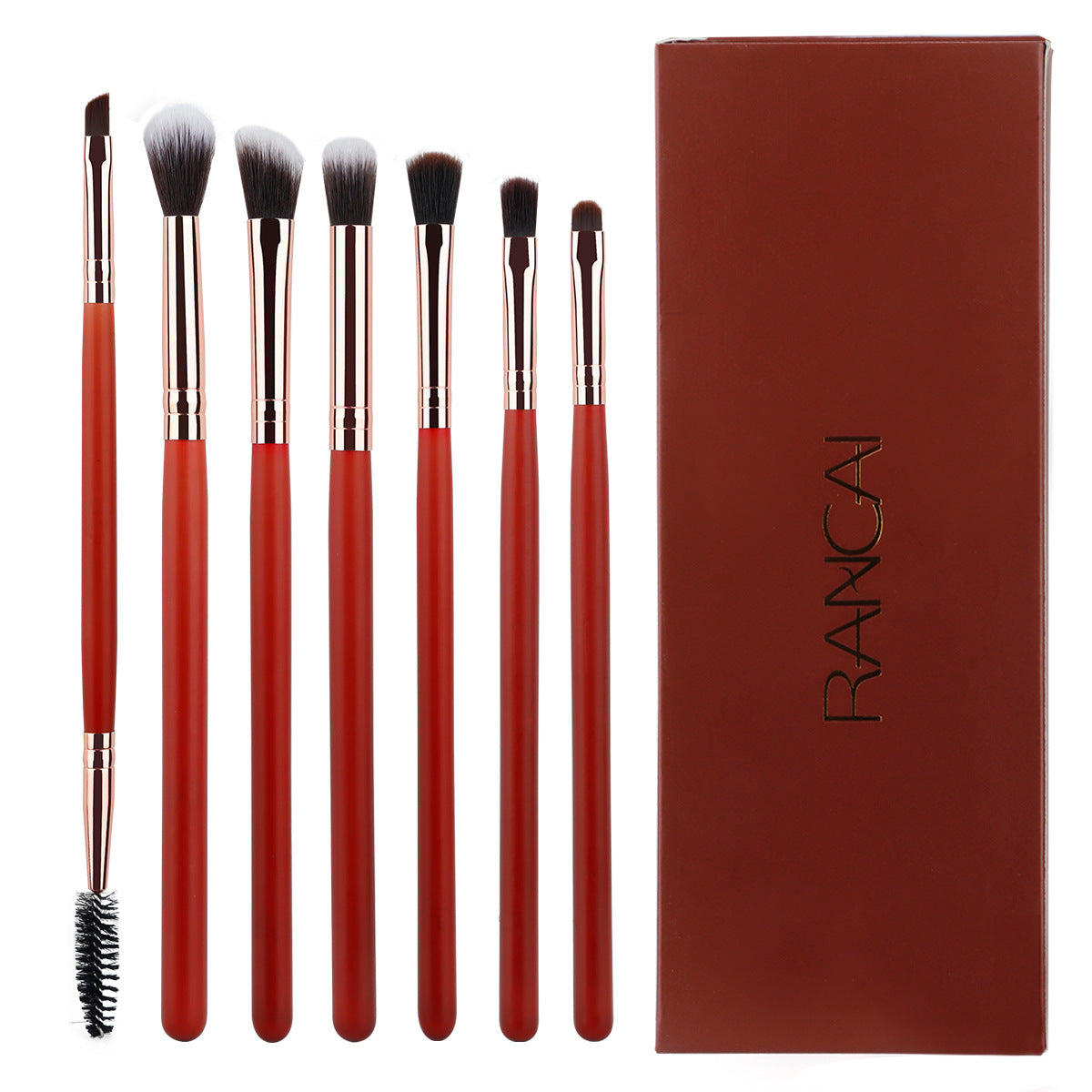 Ranch Red 7-Piece Eye Makeup Brush Set