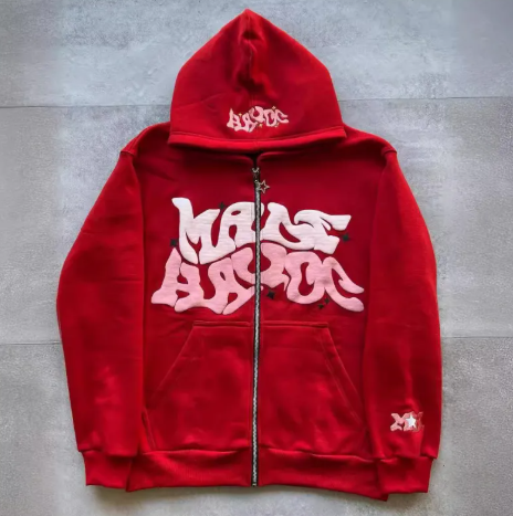 Printed kass Zip Hoodie