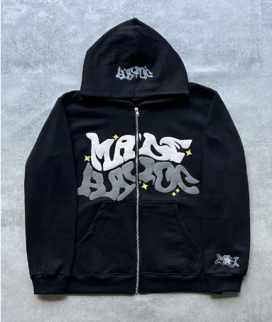 Printed kass Zip Hoodie