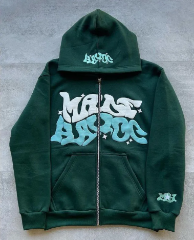 Printed kass Zip Hoodie