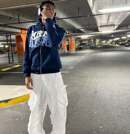 Printed kass Zip Hoodie
