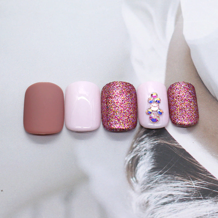24-Piece Matte Metallic Nude Press-On Nails Set