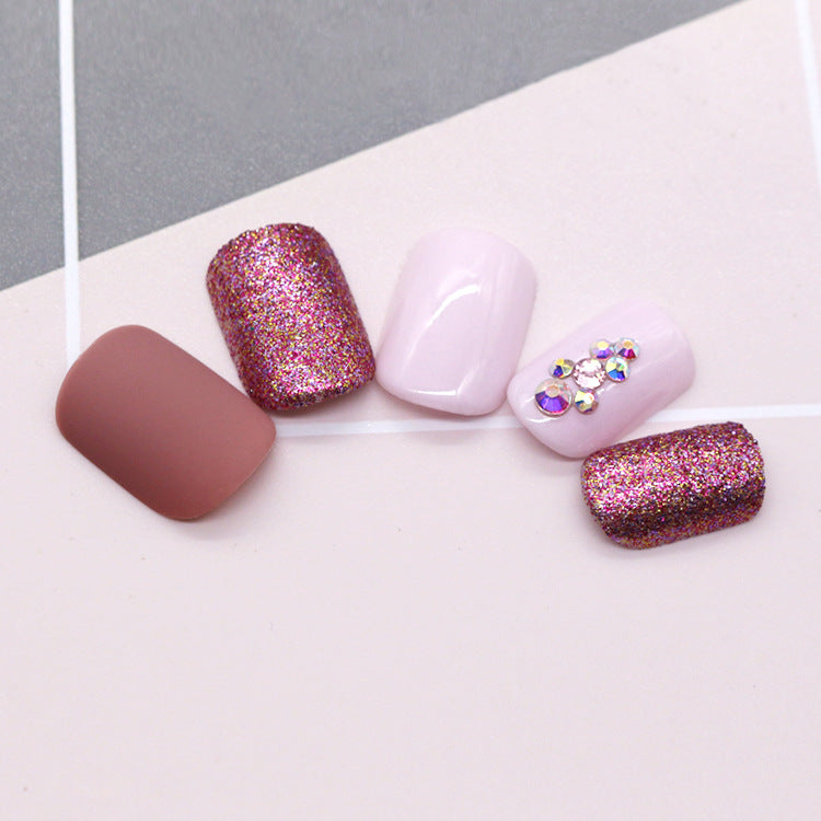 24-Piece Matte Metallic Nude Press-On Nails Set
