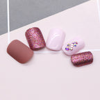 24-Piece Matte Metallic Nude Press-On Nails Set
