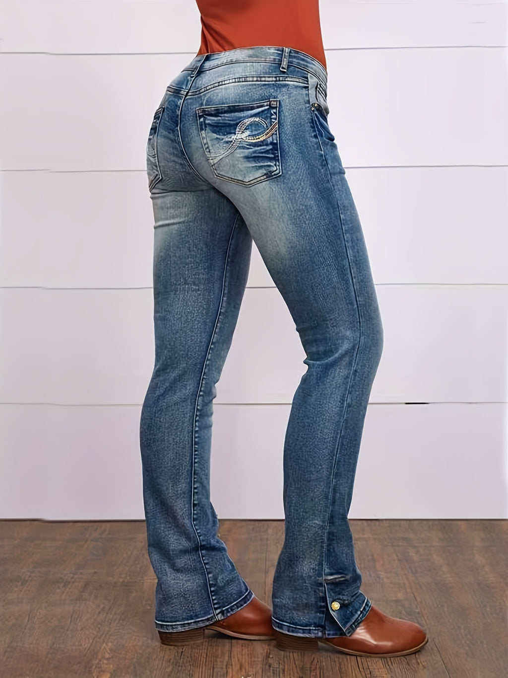 Embroidered Denim Jeans