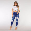 Rise Distressed Skinny Jeans