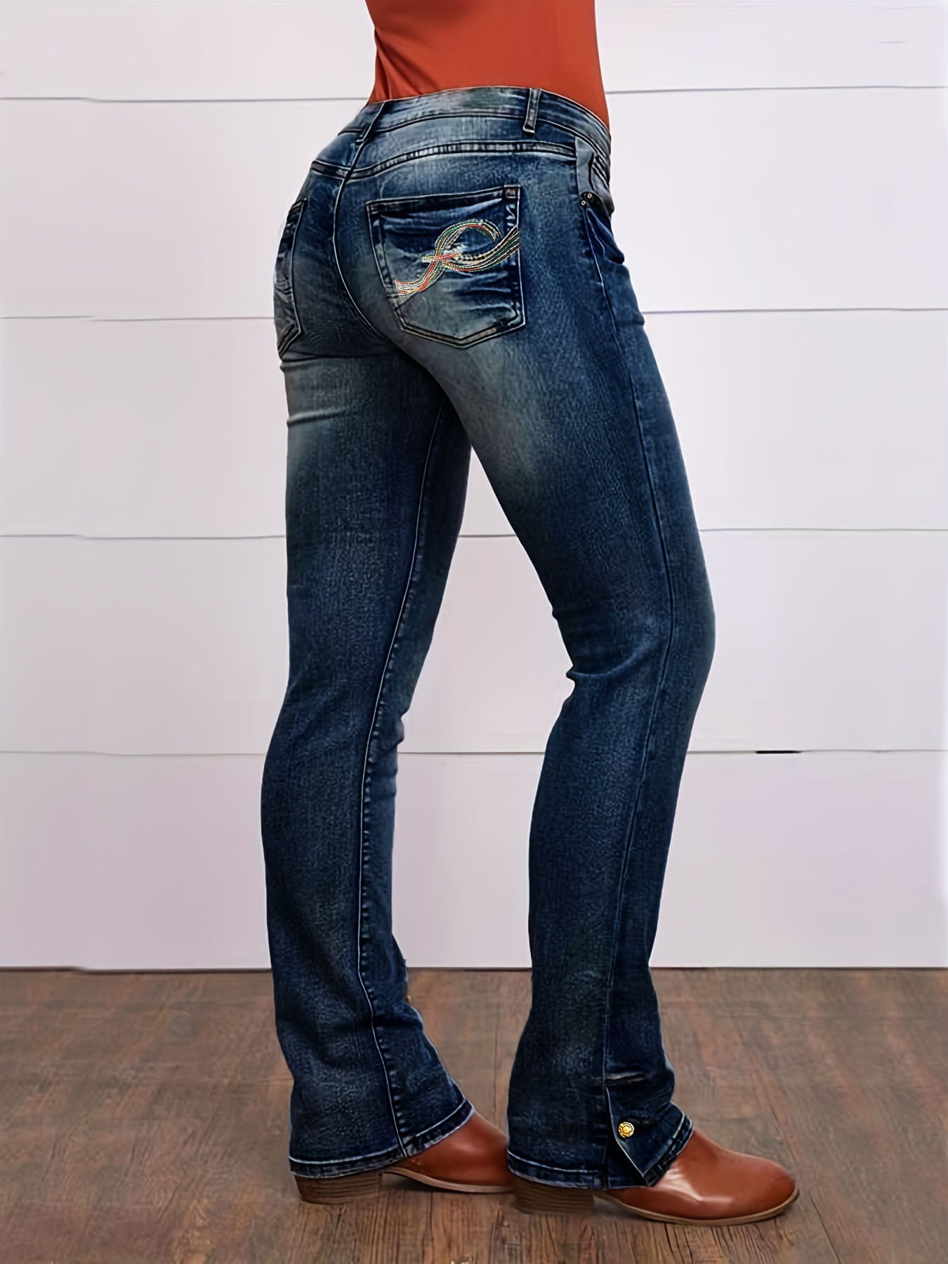 Embroidered Denim Jeans