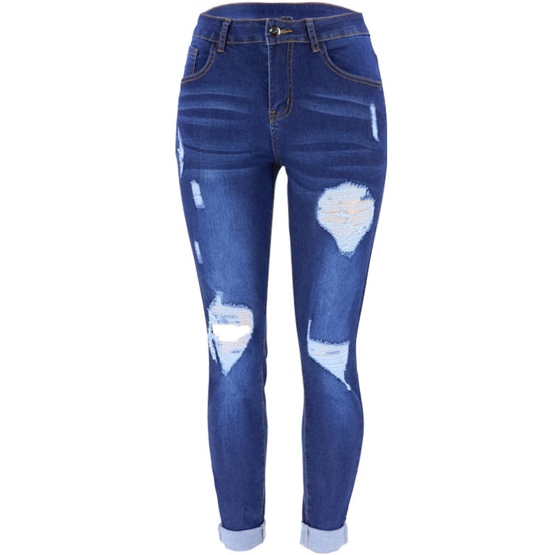 Rise Distressed Skinny Jeans